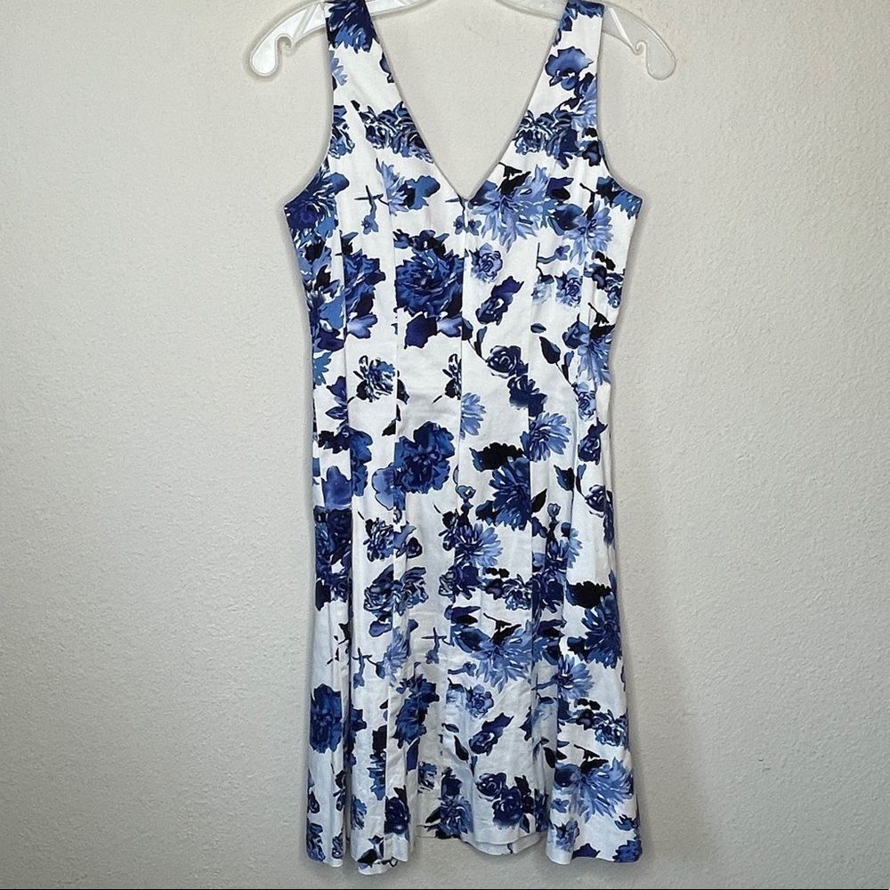 Chaps‎ Floral Blue Dress - Picture 4 of 7